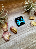 Blue Opal Half-Cluster Stud Earrings – Sterling Silver, One of a Kind