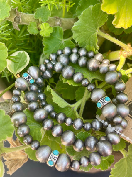 Western burnished bead bracelet set