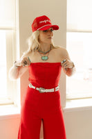 The Talia Western Concho Belt in White