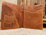 Brown Tooled Hide Leather Planner