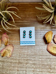 Triple Kingman Turquoise Stud Earrings – Sterling Silver, USA Made