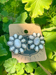 Western stone flower post earrings