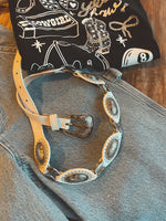 The Talia Western Concho Belt in White