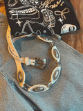 The Talia Western Concho Belt in White