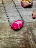 Oval Pink choker Verascite - Valentine collection