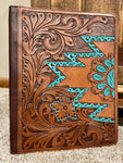 Turquoise Aztec Leather Planner