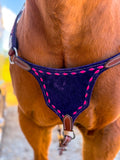 Bar-B Pink on Berry Purple BuckStitch Betty Bikini Breast Collar - Dixies Western Wear 