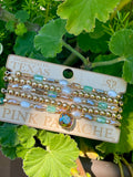 Faceted rectangle crystal beaded bracelet with Austrian crystal