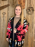 Ellis Marie Black Aztec Cardigan