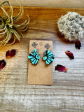 Blue Concho Stud Earrings