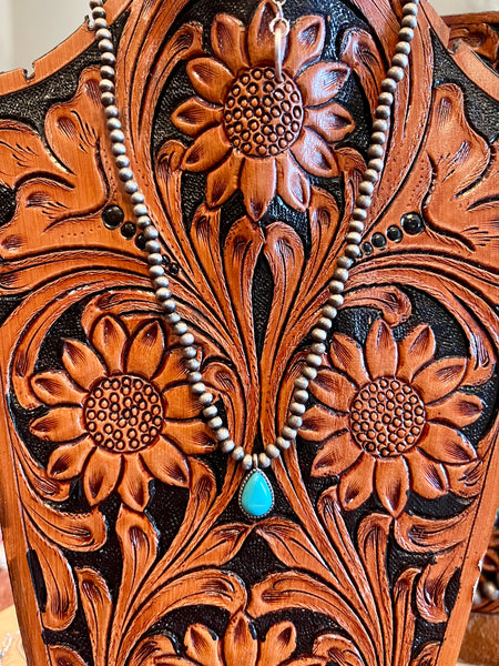 Navajo Turquoise Necklace & Earring Set