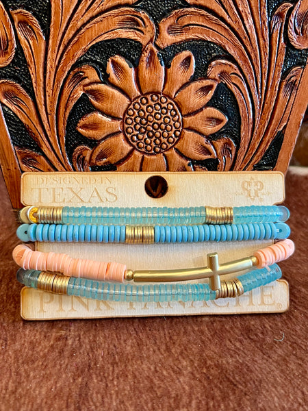Blue & Pink Bracelet Stack