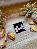 Pink Opal Half-Cluster Stud Earrings – Sterling Silver, Limited Pairs