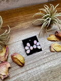 Pink Opal Half-Cluster Stud Earrings – Sterling Silver, Limited Pairs