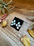 White Opal Half-Cluster Stud Earrings – Sterling Silver, Handmade in the USA