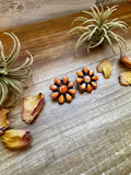 Orange Spiny Oyster Cluster Earrings – One-of-a-Kind Statement Pair in Sterling Silver