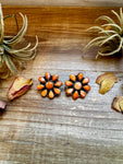 Orange Spiny Oyster Cluster Earrings – One-of-a-Kind Statement Pair in Sterling Silver