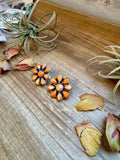 Orange Spiny Oyster Cluster Earrings – One-of-a-Kind Statement Pair in Sterling Silver