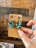 Blue Concho Stud Earrings