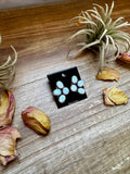 White Opal Half-Cluster Stud Earrings – Sterling Silver, Handmade in the USA