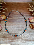 All Around - 4 mm Sterling silver pearls choker