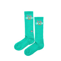 Lucky Chuck Logo Teal Performance Socks