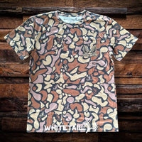 New !!! Whitetail Co. Old Dark Camo Faded Pocket Tee