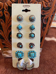 Turquoise Stud Trio Earrings