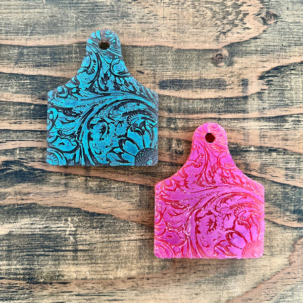 Tooled Cow Tag Freshie - SALE