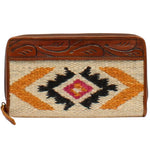 ARIAT MULTICOLORED WOOL TOOLED WALLET