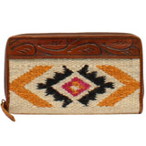 ARIAT MULTICOLORED WOOL TOOLED WALLET - Dixies Western Wear 