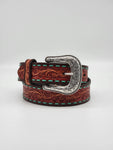 Ariat Women's Tooled Floral Black Lace Belt