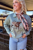 BLUE Lomita Longhorn Pullover - Dixies Western Wear 