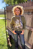 DS OLIVE Wild & Western Sweater - Dixies Western Wear 
