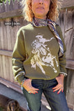 DS OLIVE Wild & Western Sweater - Dixies Western Wear 