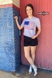 Bit of Freedom Tee- GRAY - Dixies Western Wear 