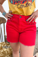 RED- Shenandoah Stud Shorts
