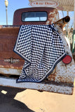 SMALL Black Checkered Out Wild Rag/ Scarf - Dixies Western Wear 