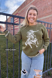DS OLIVE Wild & Western Sweater - Dixies Western Wear 