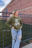 DS OLIVE Wild & Western Sweater - Dixies Western Wear 