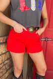 RED- Shenandoah Stud Shorts - Dixies Western Wear 