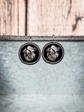 Cow Head Cameo Dangle Fashion Earrings