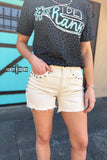 CREAM- Shenandoah Stud Shorts - Dixies Western Wear 