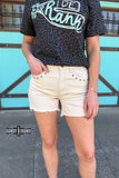 CREAM- Shenandoah Stud Shorts - Dixies Western Wear 