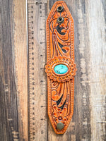 High Desert Bloom Tooled Leather Bracelet