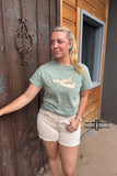 DS Metallic Spur Tee- DESERT GREEN - Dixies Western Wear 