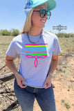 GRAY- Neon Boot Stitch Tee - Dixies Western Wear 