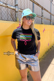 BLACK- Neon Boot Stitch Tee - Dixies Western Wear 