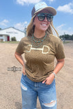 BROWN Leopard Bit Tee - Dixies Western Wear 