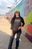 Neon Boot Stitch Raglan - Dixies Western Wear 
